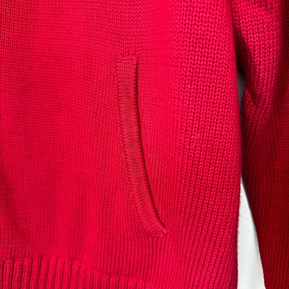 Men’s LL Bean Flannel Plaid Lined Full Zip Sweater Red Sweater XL 278929 - Picture 4 of 6